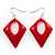 Bright Red Plastic Triangular Hoop Earrings