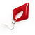 Bright Red Plastic Triangular Hoop Earrings - view 5