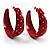 Red Wide Polka Dot Hoop Earrings