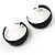 Black Wide Polka Dot Hoop Earrings - view 2
