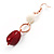 Fancy Bead Drop Earrings (Red&White) - view 4