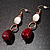 Fancy Bead Drop Earrings (Red&White) - view 6
