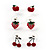 Silver-Tone Fruity Stud Earring Set (Apple, Strawberry & Cherry) - view 2