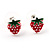 Silver-Tone Fruity Stud Earring Set (Apple, Strawberry & Cherry) - view 4