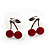 Silver-Tone Fruity Stud Earring Set (Apple, Strawberry & Cherry) - view 5