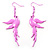 Pink Metal Bird Dangle Earrings