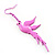Pink Metal Bird Dangle Earrings - view 4