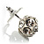 Silver Tone Crystal Ball Stud Earrings - view 4