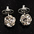 Silver Tone Crystal Ball Stud Earrings - view 2