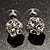 Silver Tone Crystal Ball Stud Earrings - view 5