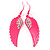 Deep Pink Crystal Wing Drop Earrings