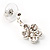 Small Crystal Flower Drop Earrings - view 4