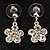 Small Crystal Flower Drop Earrings - view 2