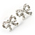 Small Diamante Bow Stud Earrings (Silver Tone) - view 4