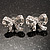 Small Diamante Bow Stud Earrings (Silver Tone) - view 8