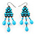 Turquoise Coloured Plastic Chandelier Earrings