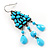 Turquoise Coloured Plastic Chandelier Earrings - view 4
