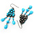 Turquoise Coloured Plastic Chandelier Earrings - view 6