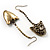 Vintage Tiger Crystal Drop Earrings (Antique Gold) - view 4