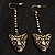 Vintage Tiger Crystal Drop Earrings (Antique Gold) - view 5