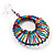 Funky Multicoloured Wire Hoop Earrings - view 2