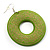 Large Ornate Wood Drop Hoop Earrings (Light Green) - view 4