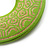 Large Ornate Wood Drop Hoop Earrings (Light Green) - view 6