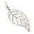 Filigree Leaf Drop Earrings (Silver Tone) - view 5