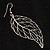 Filigree Leaf Drop Earrings (Silver Tone) - view 4
