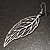 Filigree Leaf Drop Earrings (Silver Tone) - view 6