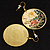 Japanese Style Floral Disk Earrings (Gold Tone) - view 4