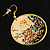 Japanese Style Floral Disk Earrings (Gold Tone) - view 8