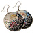 Japanese Style Floral Disk Earrings (Silver Tone) - view 2