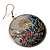 Japanese Style Floral Disk Earrings (Silver Tone) - view 3