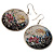 Japanese Style Floral Disk Earrings (Silver Tone) - view 5