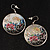 Japanese Style Floral Disk Earrings (Silver Tone) - view 7