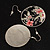 Japanese Style Floral Disk Earrings (Silver&Black) - view 6