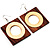 Cut-Out Square Wooden Drop Earrings (Brown&Cream) - view 2