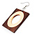 Cut-Out Square Wooden Drop Earrings (Brown&Cream) - view 5