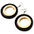 Boho Wooden Double Hoop Earrings (Brown&Cream) - view 2