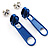Small Blue Metal Zipper Stud Earrings