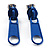 Small Blue Metal Zipper Stud Earrings - view 3