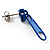 Small Blue Metal Zipper Stud Earrings - view 4