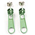 Small Light Green Metal Zipper Stud Earrings - view 4