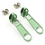 Small Light Green Metal Zipper Stud Earrings - view 3