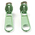 Small Light Green Metal Zipper Stud Earrings - view 5
