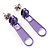 Small Lavender Metal Zipper Stud Earrings