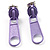 Small Lavender Metal Zipper Stud Earrings - view 3