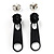 Small Black Metal Zipper Stud Earrings - view 4