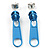Small Sky Blue Metal Zipper Stud Earrings - view 2